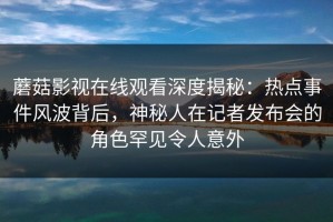 蘑菇影视在线观看深度揭秘：热点事件风波背后，神秘人在记者发布会的角色罕见令人意外