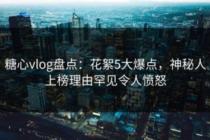 糖心vlog盘点：花絮5大爆点，神秘人上榜理由罕见令人愤怒
