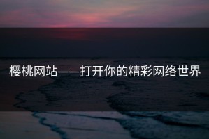 樱桃网站——打开你的精彩网络世界
