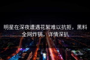 明星在深夜遭遇花絮难以抗拒，黑料全网炸锅，详情深扒