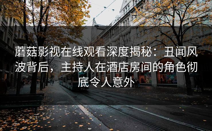蘑菇影视在线观看深度揭秘：丑闻风波背后，主持人在酒店房间的角色彻底令人意外