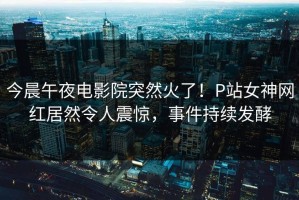 今晨午夜电影院突然火了！P站女神网红居然令人震惊，事件持续发酵