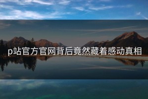 p站官方官网背后竟然藏着感动真相