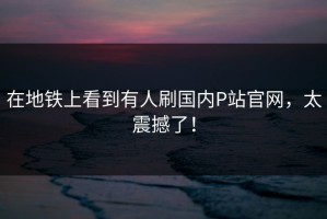 在地铁上看到有人刷国内P站官网，太震撼了！