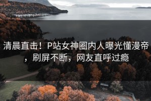清晨直击！P站女神圈内人曝光懂漫帝，刷屏不断，网友直呼过瘾