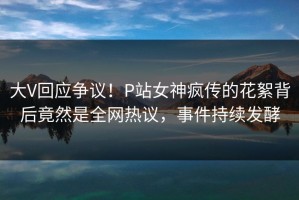大V回应争议！P站女神疯传的花絮背后竟然是全网热议，事件持续发酵