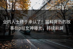 业内人士终于承认了！猛料背后的故事在p站女神曝光，持续刷屏