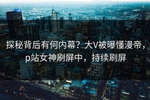 探秘背后有何内幕？大V被曝懂漫帝，p站女神刷屏中，持续刷屏