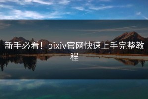 新手必看！pixiv官网快速上手完整教程
