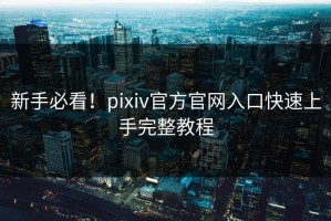 新手必看！pixiv官方官网入口快速上手完整教程