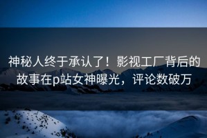 神秘人终于承认了！影视工厂背后的故事在p站女神曝光，评论数破万