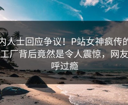 业内人士回应争议！P站女神疯传的影视工厂背后竟然是令人震惊，网友直呼过瘾