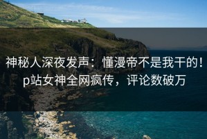 神秘人深夜发声：懂漫帝不是我干的！p站女神全网疯传，评论数破万