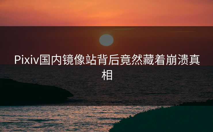 Pixiv国内镜像站背后竟然藏着崩溃真相