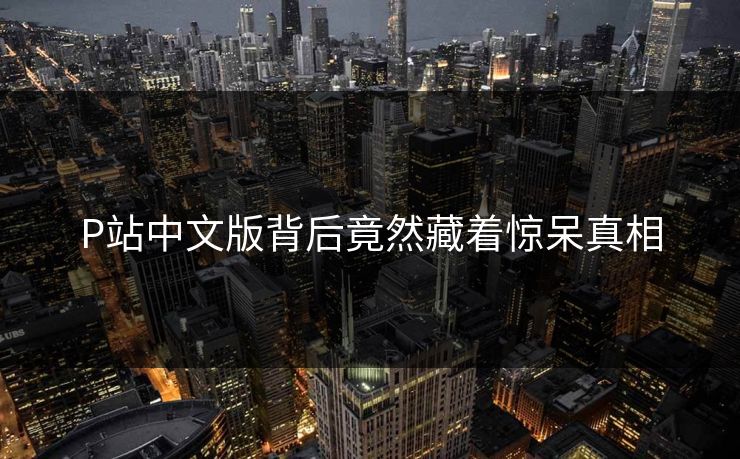 P站中文版背后竟然藏着惊呆真相