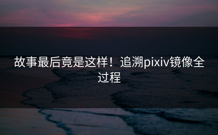 故事最后竟是这样！追溯pixiv镜像全过程