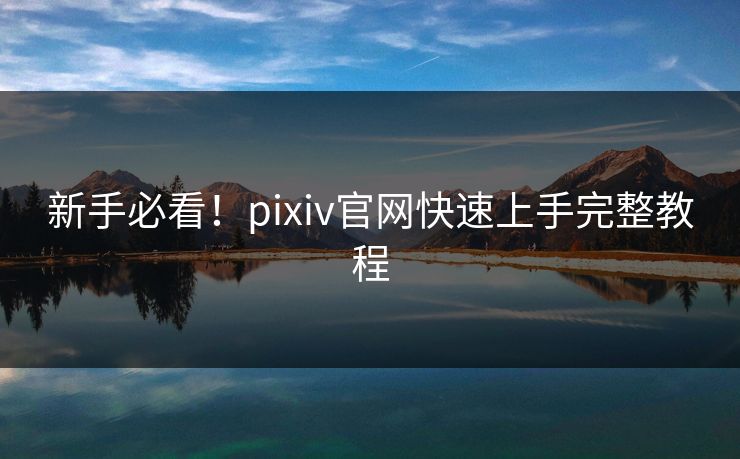 新手必看！pixiv官网快速上手完整教程