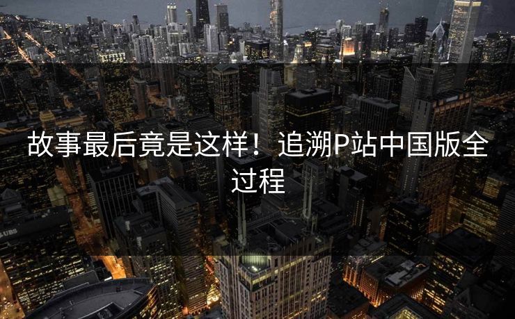 故事最后竟是这样！追溯P站中国版全过程