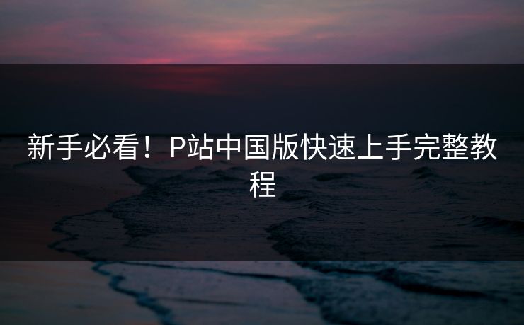 新手必看！P站中国版快速上手完整教程