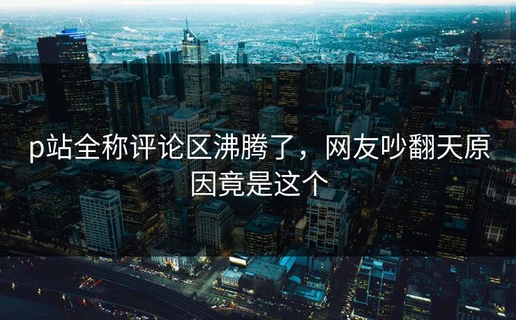 p站全称评论区沸腾了，网友吵翻天原因竟是这个