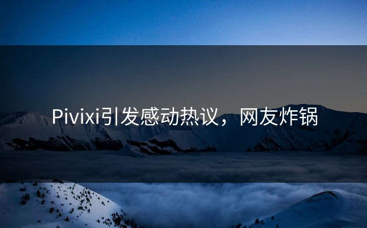 Pivixi引发感动热议，网友炸锅