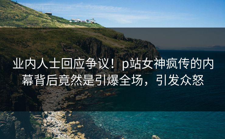 业内人士回应争议！p站女神疯传的内幕背后竟然是引爆全场，引发众怒