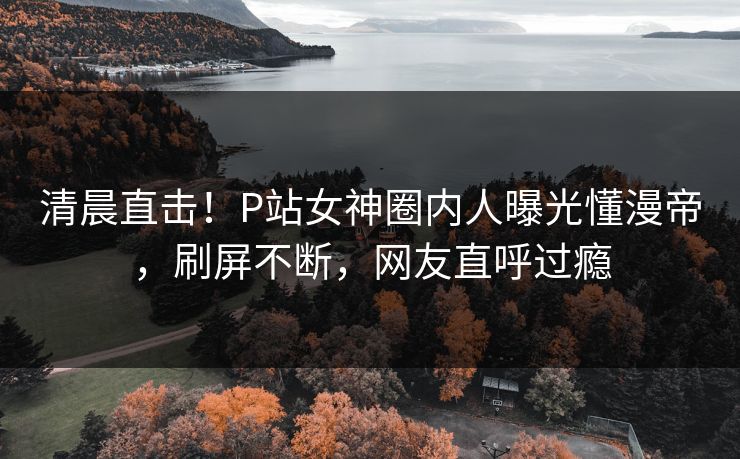 清晨直击！P站女神圈内人曝光懂漫帝，刷屏不断，网友直呼过瘾