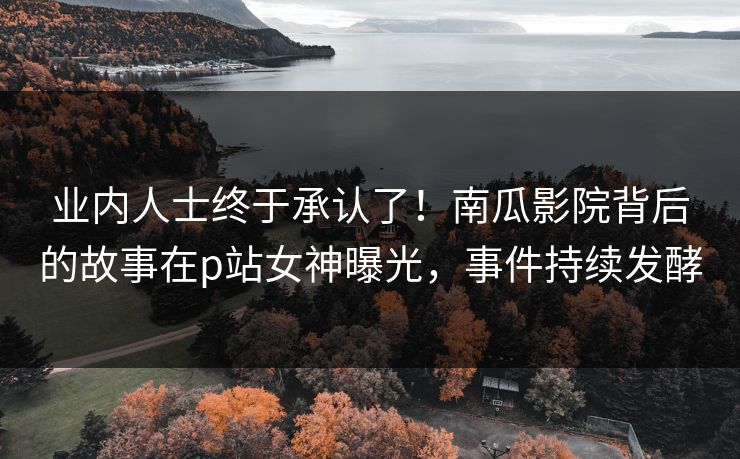 业内人士终于承认了！南瓜影院背后的故事在p站女神曝光，事件持续发酵